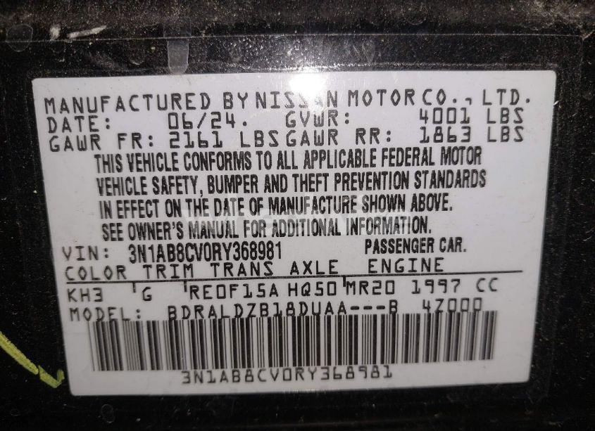 Photo 9 of 2024 Nissan Sentra SV XTRONIC CVT (VIN 3N1AB8CV0RY368981)