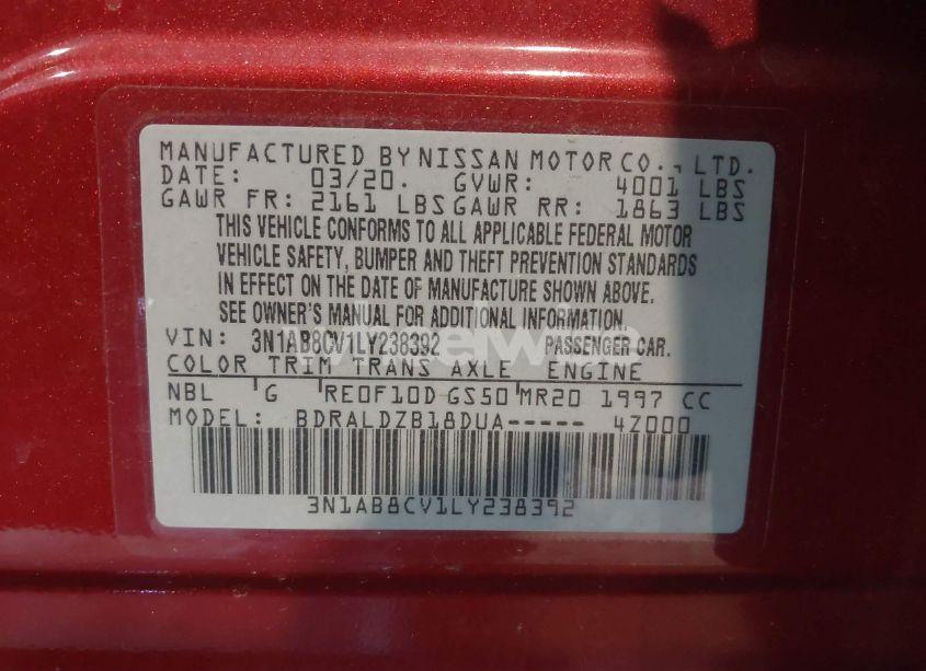Photo 9 of 2020 Nissan Sentra SV XTRONIC CVT (VIN 3N1AB8CV1LY238392)