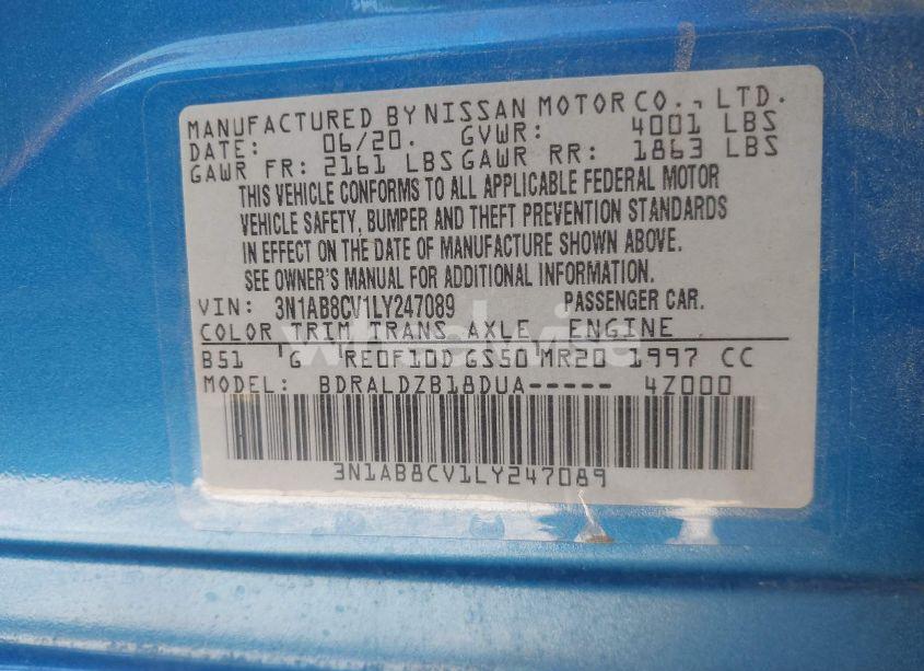 Photo 9 of 2020 Nissan Sentra SV XTRONIC CVT (VIN 3N1AB8CV1LY247089)