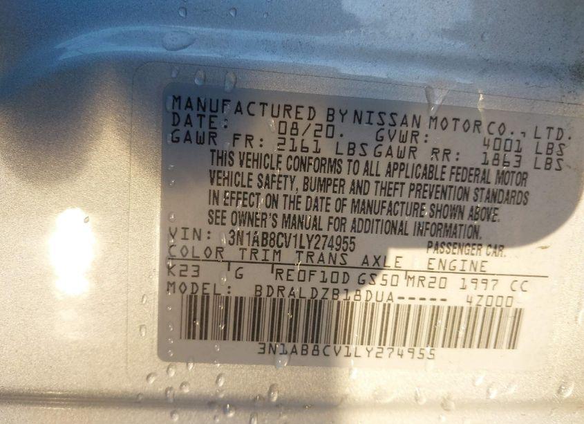 Photo 9 of 2020 Nissan Sentra SV XTRONIC CVT (VIN 3N1AB8CV1LY274955)