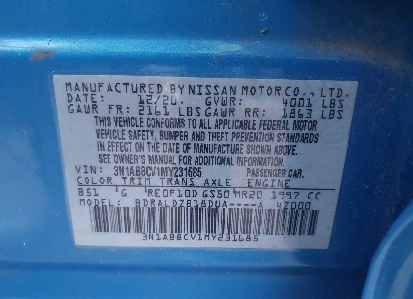 Photo 9 of 2021 Nissan Sentra SV XTRONIC CVT (VIN 3N1AB8CV1MY231685)