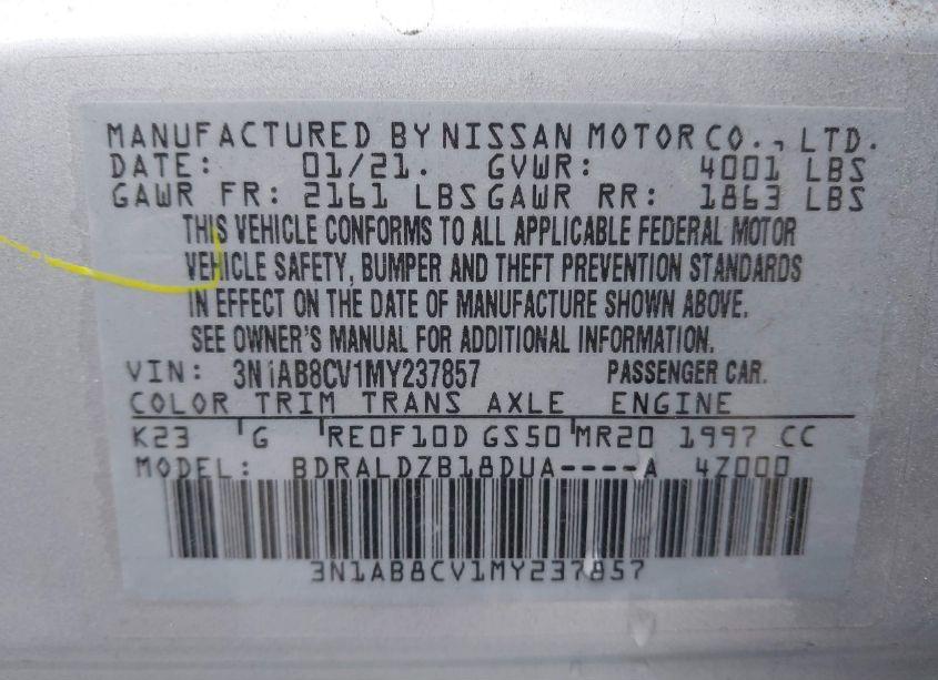Photo 9 of 2021 Nissan Sentra SV XTRONIC CVT (VIN 3N1AB8CV1MY237857)