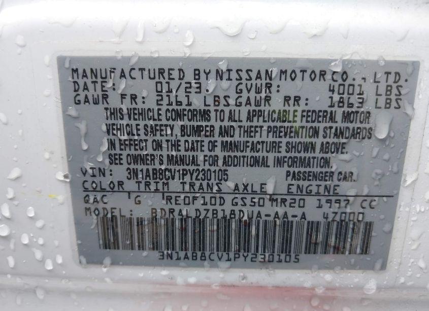 Photo 9 of 2023 Nissan Sentra SV XTRONIC CVT (VIN 3N1AB8CV1PY230105)