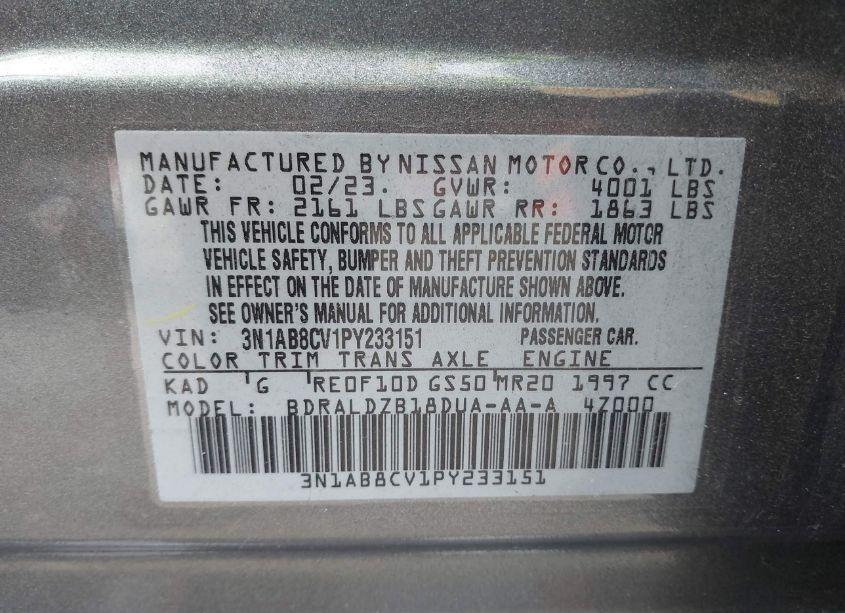 Photo 9 of 2023 Nissan Sentra SV XTRONIC CVT (VIN 3N1AB8CV1PY233151)