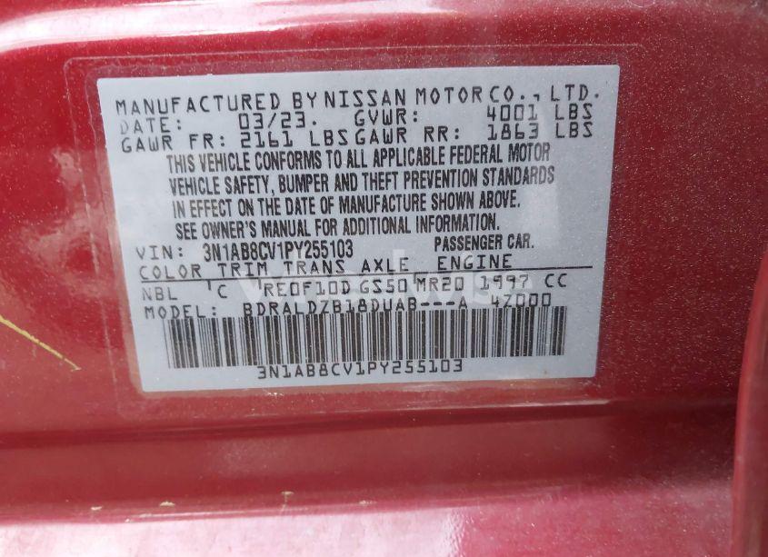 Photo 9 of 2023 Nissan Sentra SV XTRONIC CVT (VIN 3N1AB8CV1PY255103)