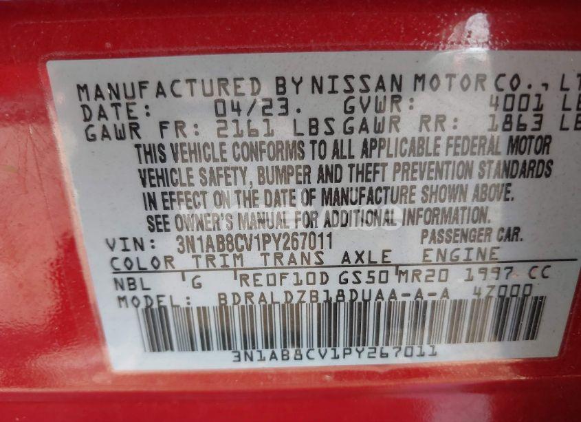 Photo 9 of 2023 Nissan Sentra SV XTRONIC CVT (VIN 3N1AB8CV1PY267011)