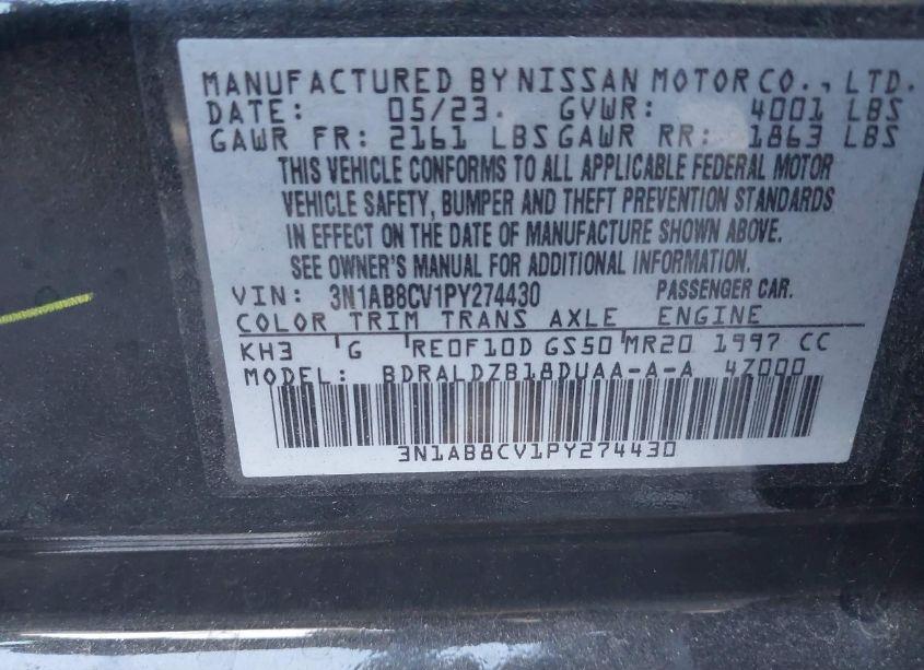 Photo 9 of 2023 Nissan Sentra SV XTRONIC CVT (VIN 3N1AB8CV1PY274430)