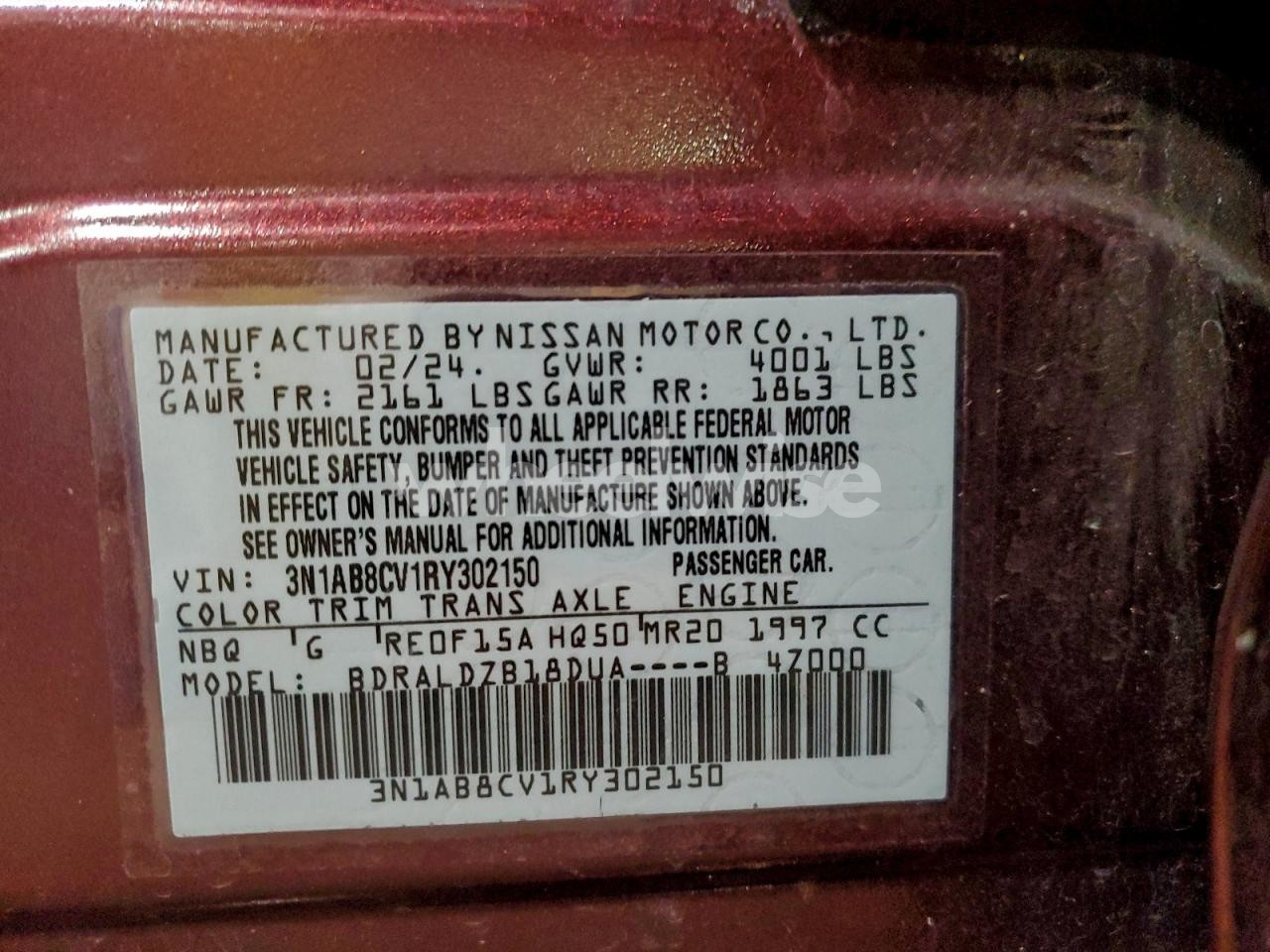 Photo 13 of 2024 NISSAN SENTRA SV (VIN 3N1AB8CV1RY302150)