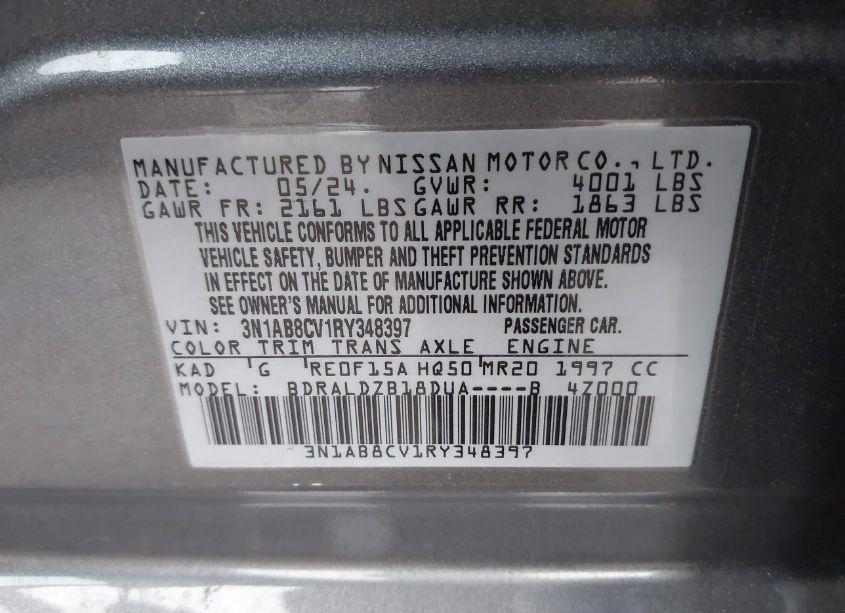 Photo 9 of 2024 Nissan Sentra SV XTRONIC CVT (VIN 3N1AB8CV1RY348397)