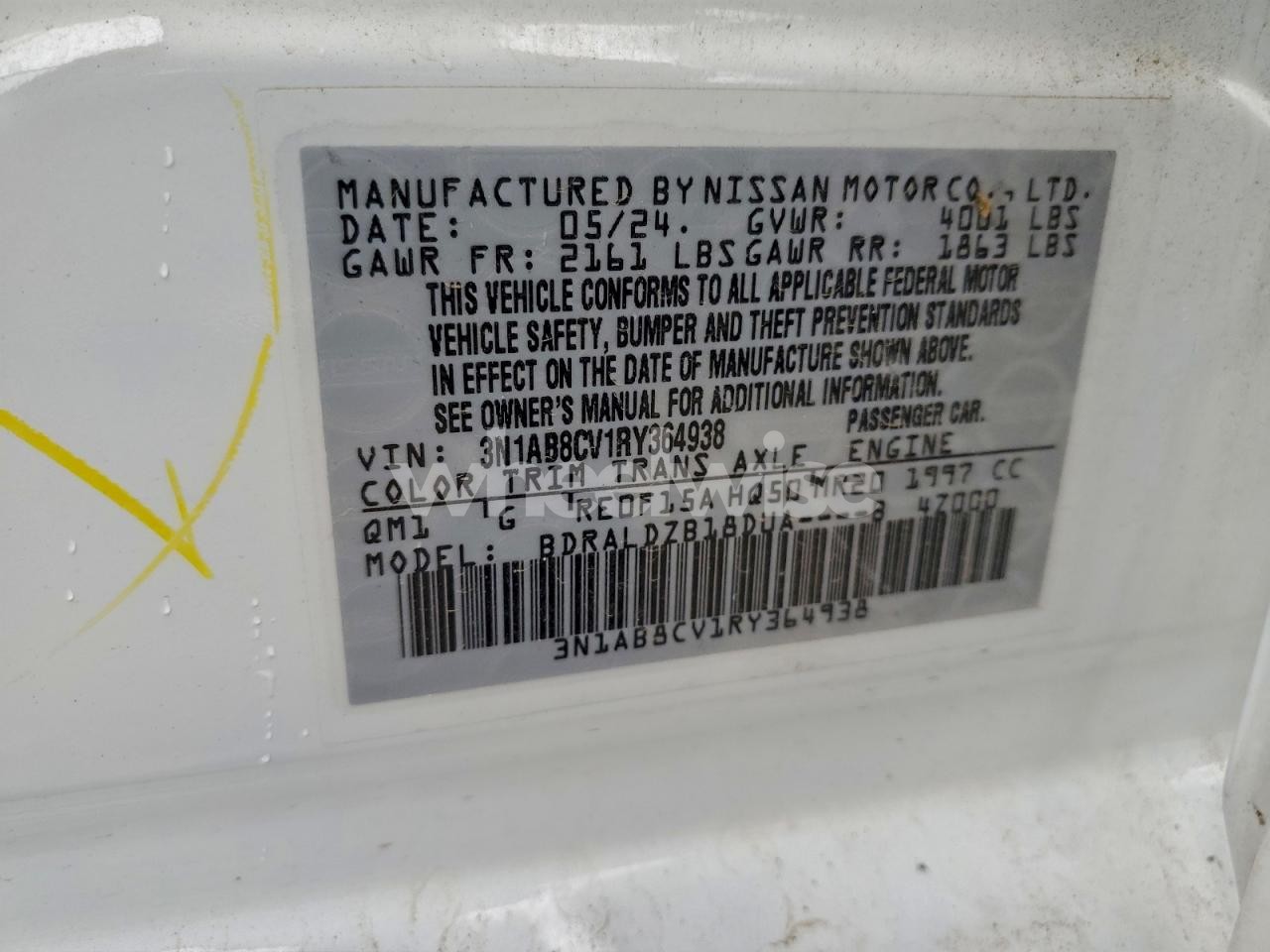 Photo 12 of 2024 NISSAN SENTRA SV (VIN 3N1AB8CV1RY364938)