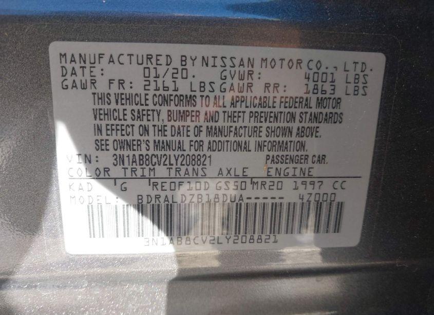 Photo 9 of 2020 Nissan Sentra SV XTRONIC CVT (VIN 3N1AB8CV2LY208821)