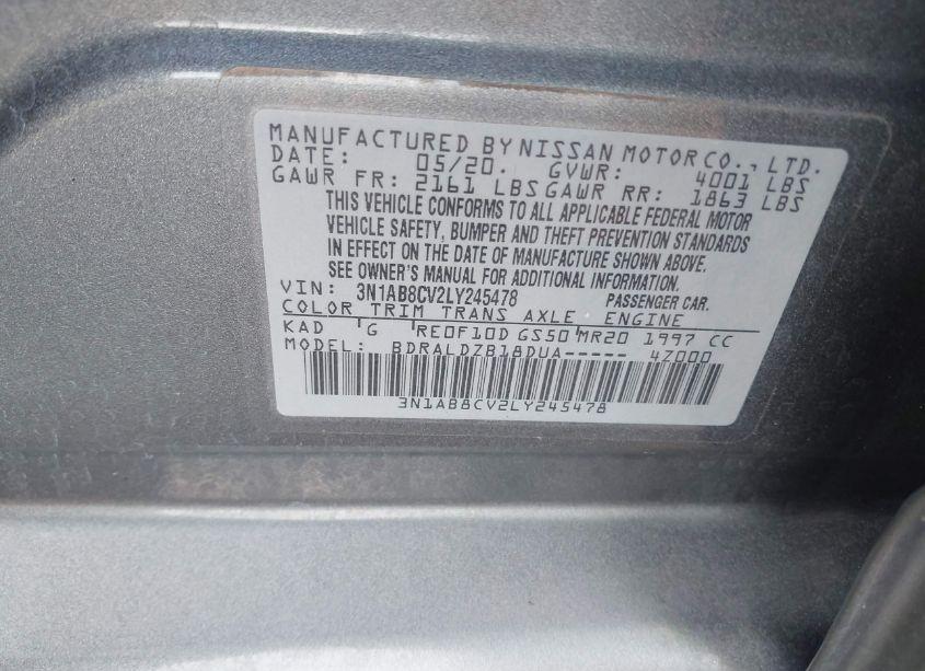Photo 9 of 2020 Nissan Sentra SV XTRONIC CVT (VIN 3N1AB8CV2LY245478)