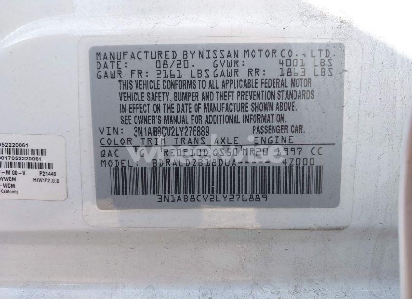 Photo 9 of 2020 Nissan Sentra SV XTRONIC CVT (VIN 3N1AB8CV2LY276889)