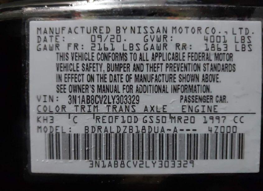 Photo 9 of 2020 Nissan Sentra SV XTRONIC CVT (VIN 3N1AB8CV2LY303329)