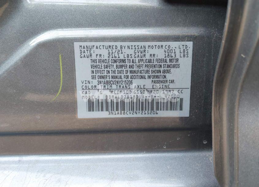 Photo 9 of 2022 Nissan Sentra SV XTRONIC CVT (VIN 3N1AB8CV2NY215206)