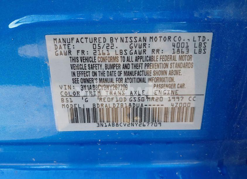 Photo 9 of 2022 Nissan Sentra SV XTRONIC CVT (VIN 3N1AB8CV2NY267709)