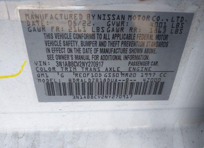 Photo 9 of 2022 Nissan Sentra SV XTRONIC CVT (VIN 3N1AB8CV2NY270917)