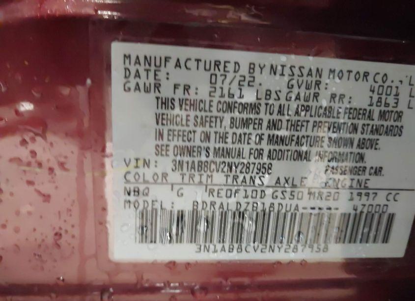 Photo 9 of 2022 Nissan Sentra SV XTRONIC CVT (VIN 3N1AB8CV2NY287958)