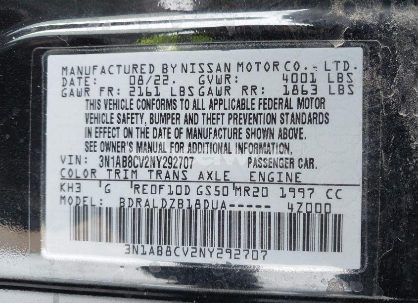 Photo 9 of 2022 Nissan Sentra SV XTRONIC CVT (VIN 3N1AB8CV2NY292707)