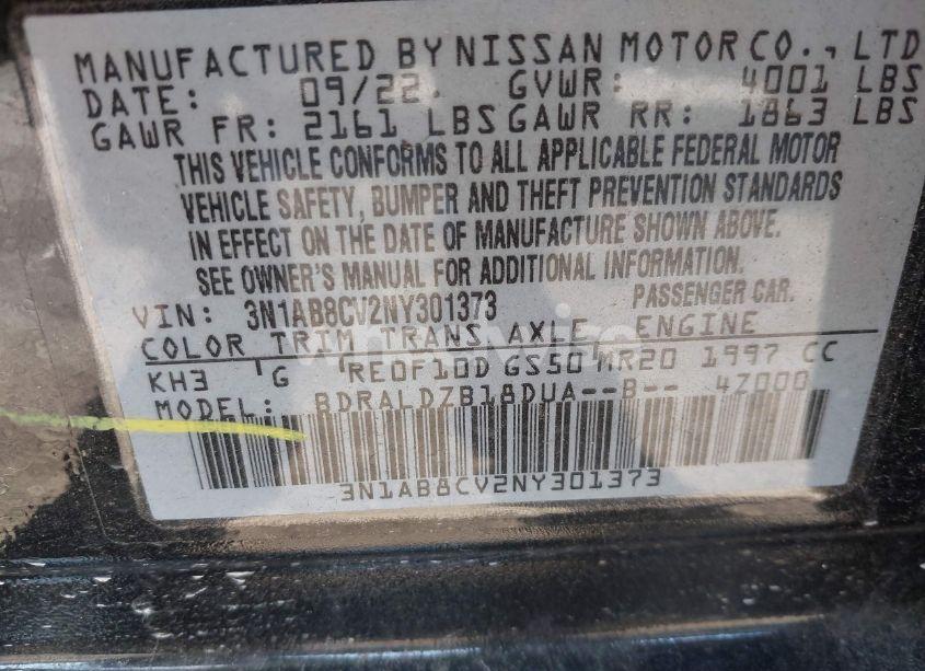 Photo 9 of 2022 Nissan Sentra SV XTRONIC CVT (VIN 3N1AB8CV2NY301373)