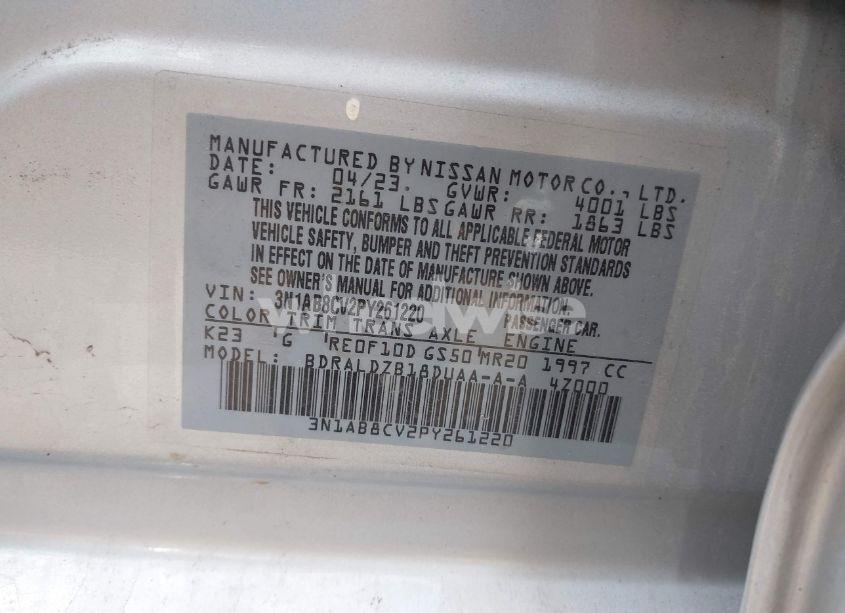 Photo 9 of 2023 Nissan Sentra SV XTRONIC CVT (VIN 3N1AB8CV2PY261220)