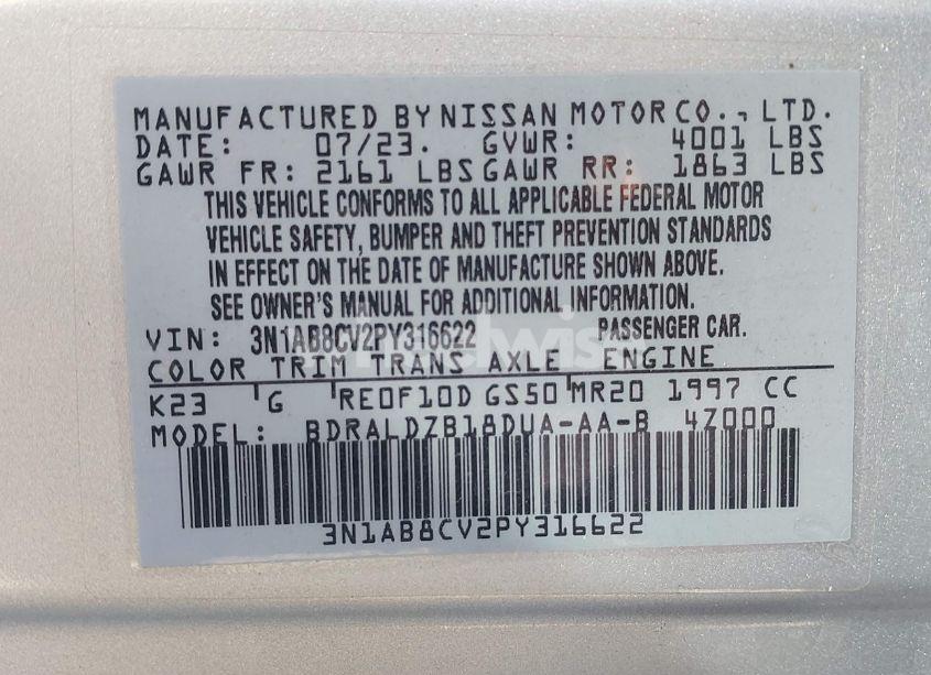 Photo 9 of 2023 Nissan Sentra SV XTRONIC CVT (VIN 3N1AB8CV2PY316622)