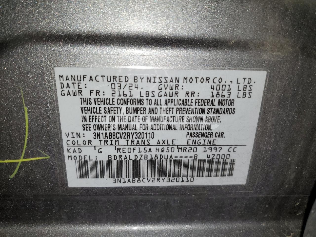 Photo 12 of 2024 NISSAN SENTRA SV N/A (VIN 3N1AB8CV2RY320110)