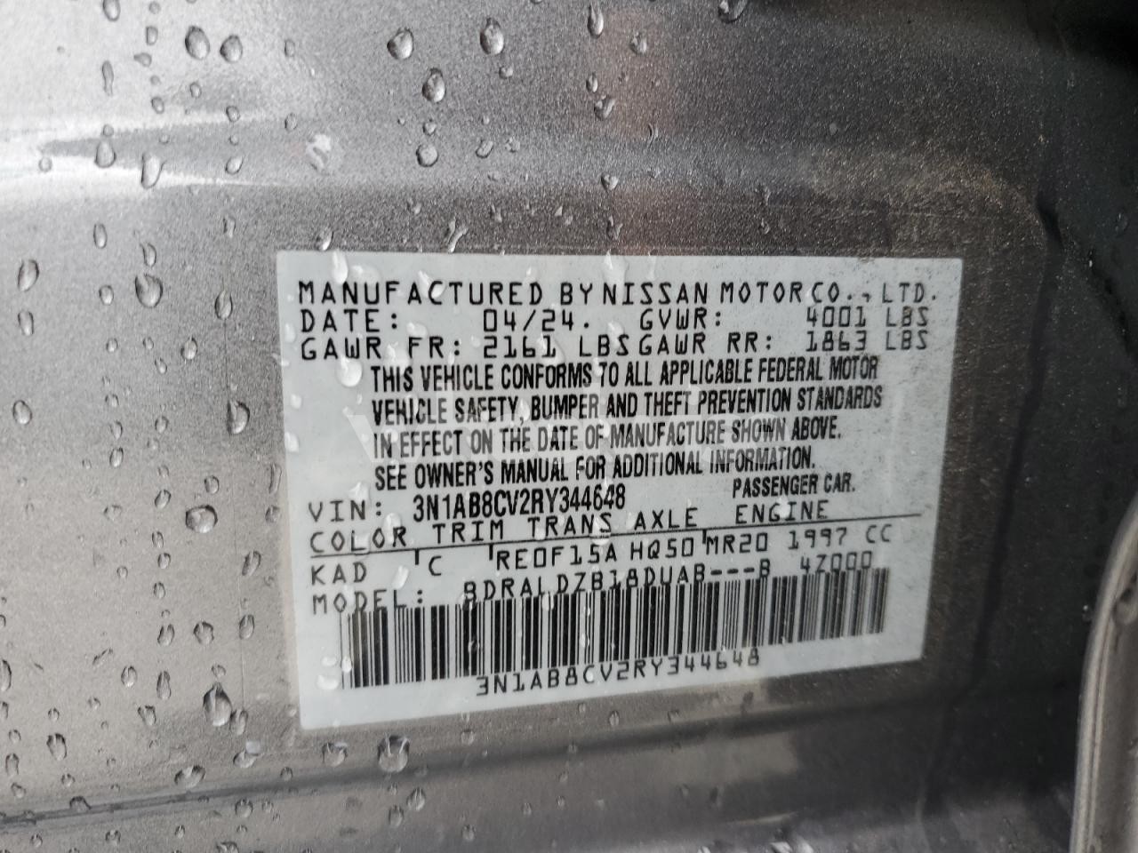 Photo 13 of 2024 NISSAN SENTRA SV (VIN 3N1AB8CV2RY344648)