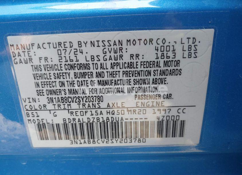 Photo 9 of 2025 Nissan Sentra SV (VIN 3N1AB8CV2SY203780)