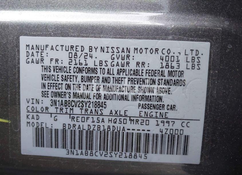 Photo 9 of 2025 Nissan Sentra SV (VIN 3N1AB8CV2SY218845)