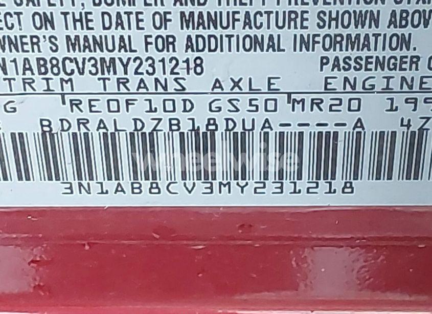 Photo 9 of 2021 Nissan Sentra SV XTRONIC CVT (VIN 3N1AB8CV3MY231218)