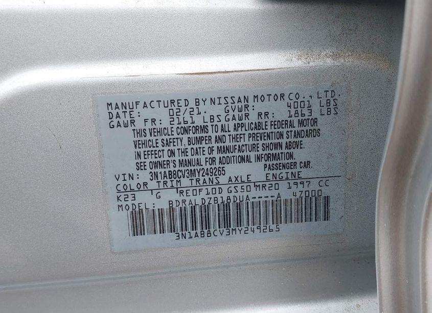 Photo 9 of 2021 Nissan Sentra SV XTRONIC CVT (VIN 3N1AB8CV3MY249265)