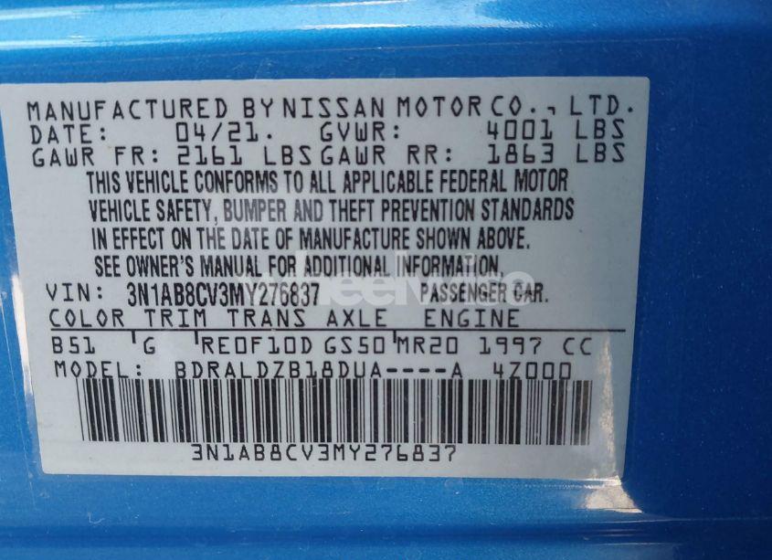 Photo 9 of 2021 Nissan Sentra SV XTRONIC CVT (VIN 3N1AB8CV3MY276837)