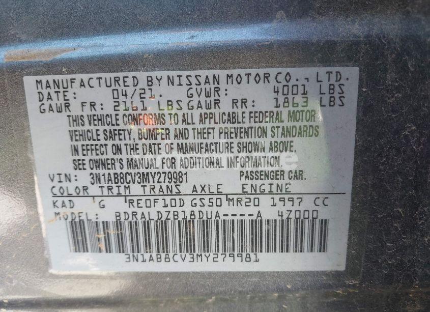 Photo 9 of 2021 Nissan Sentra SV XTRONIC CVT (VIN 3N1AB8CV3MY279981)