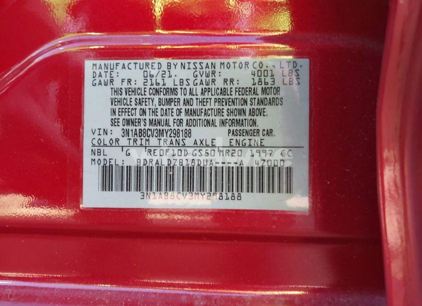 Photo 9 of 2021 Nissan Sentra SV XTRONIC CVT (VIN 3N1AB8CV3MY298188)