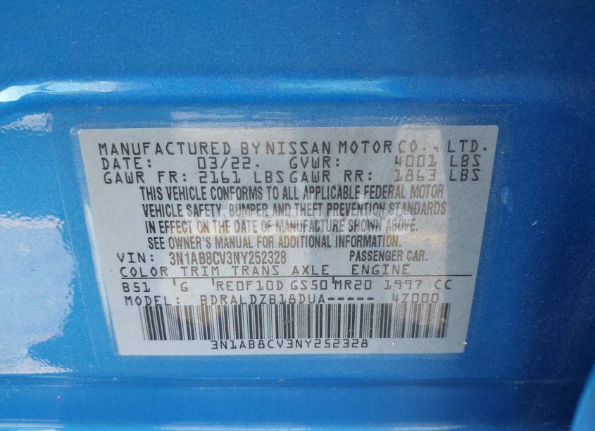 Photo 9 of 2022 Nissan Sentra SV XTRONIC CVT (VIN 3N1AB8CV3NY252328)