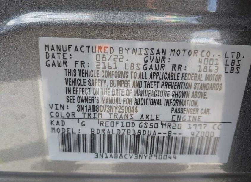 Photo 9 of 2022 Nissan Sentra SV XTRONIC CVT (VIN 3N1AB8CV3NY290044)