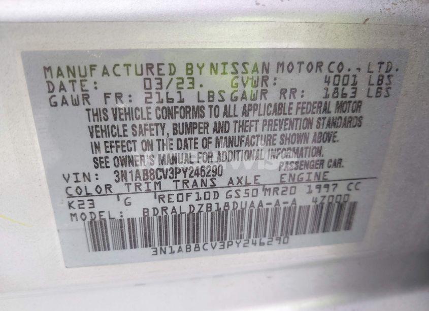 Photo 9 of 2023 Nissan Sentra SV XTRONIC CVT (VIN 3N1AB8CV3PY246290)