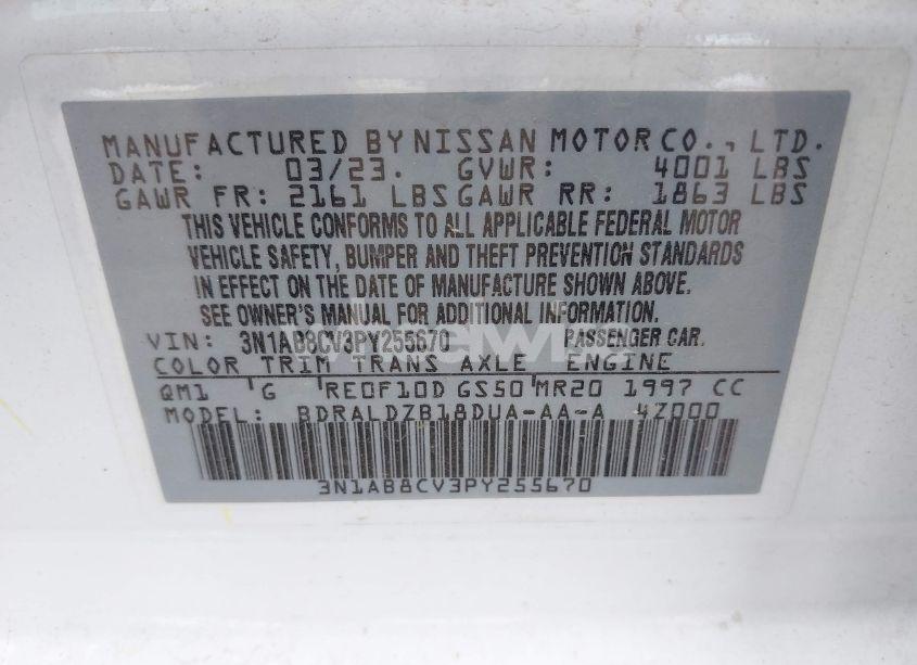Photo 9 of 2023 Nissan Sentra SV XTRONIC CVT (VIN 3N1AB8CV3PY255670)