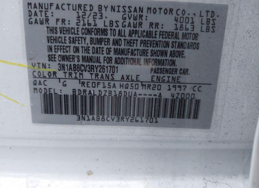 Photo 9 of 2024 Nissan Sentra SV XTRONIC CVT (VIN 3N1AB8CV3RY261701)