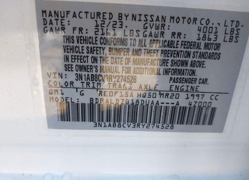 Photo 9 of 2024 Nissan Sentra SV XTRONIC CVT (VIN 3N1AB8CV3RY274528)