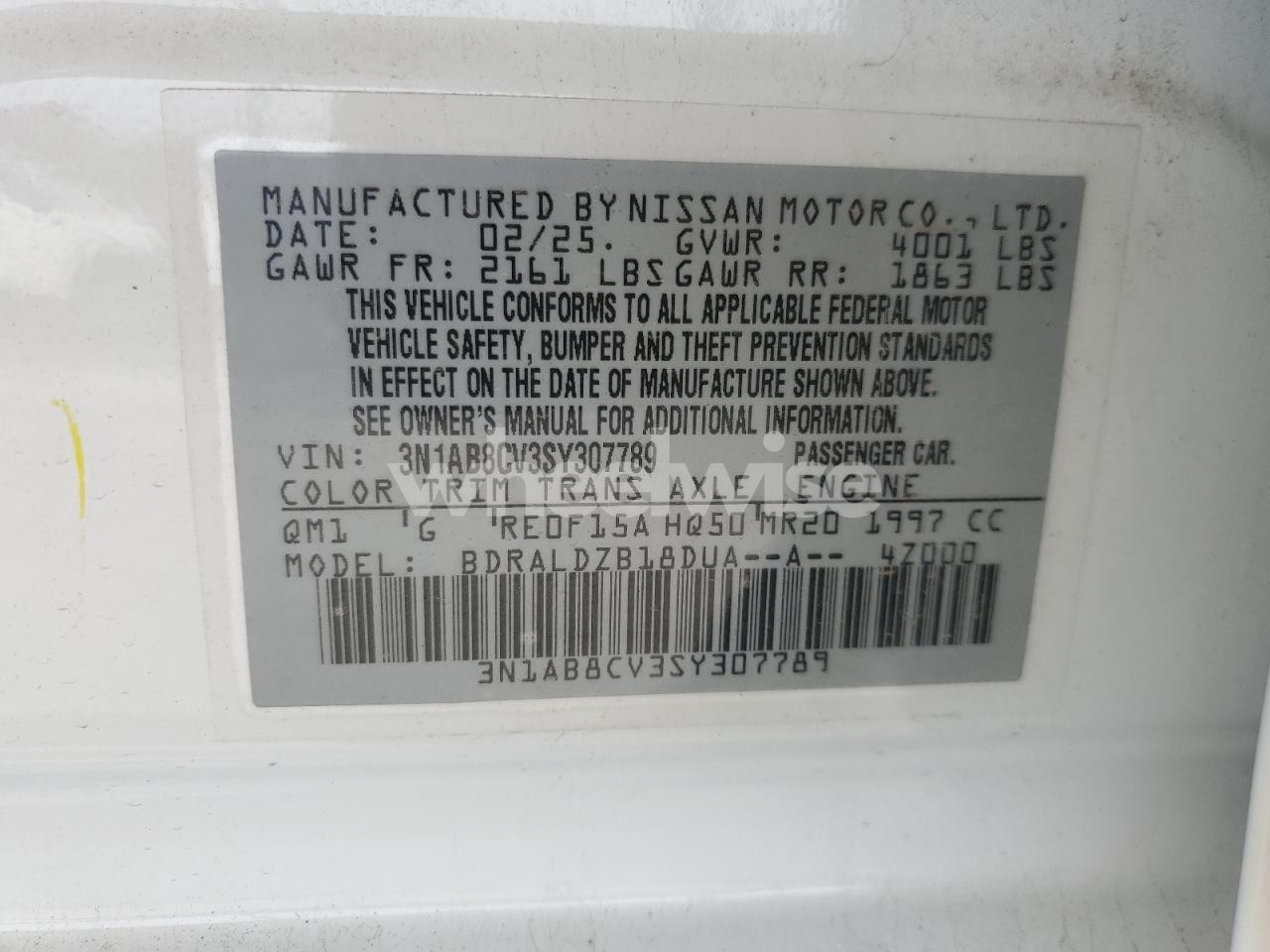 Photo 12 of 2025 NISSAN SENTRA SV (VIN 3N1AB8CV3SY307789)