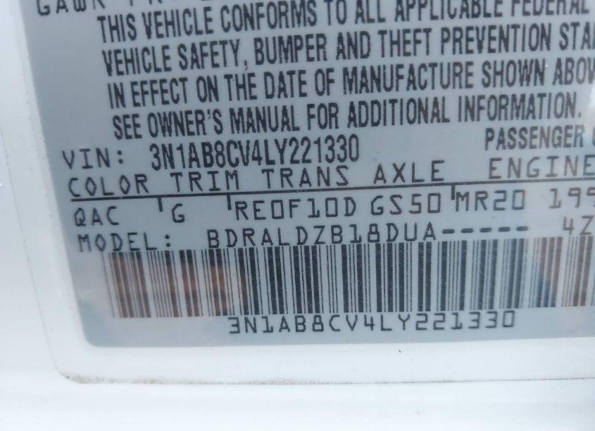 Photo 9 of 2020 Nissan Sentra SV XTRONIC CVT (VIN 3N1AB8CV4LY221330)