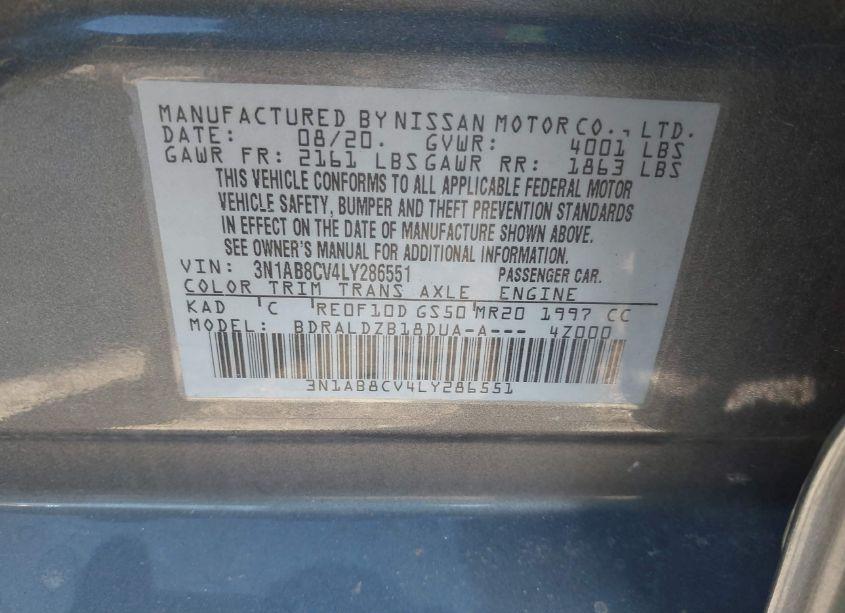 Photo 9 of 2020 Nissan Sentra SV XTRONIC CVT (VIN 3N1AB8CV4LY286551)