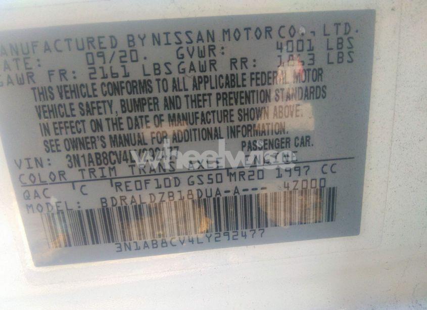 Photo 9 of 2020 Nissan Sentra SV XTRONIC CVT (VIN 3N1AB8CV4LY292477)