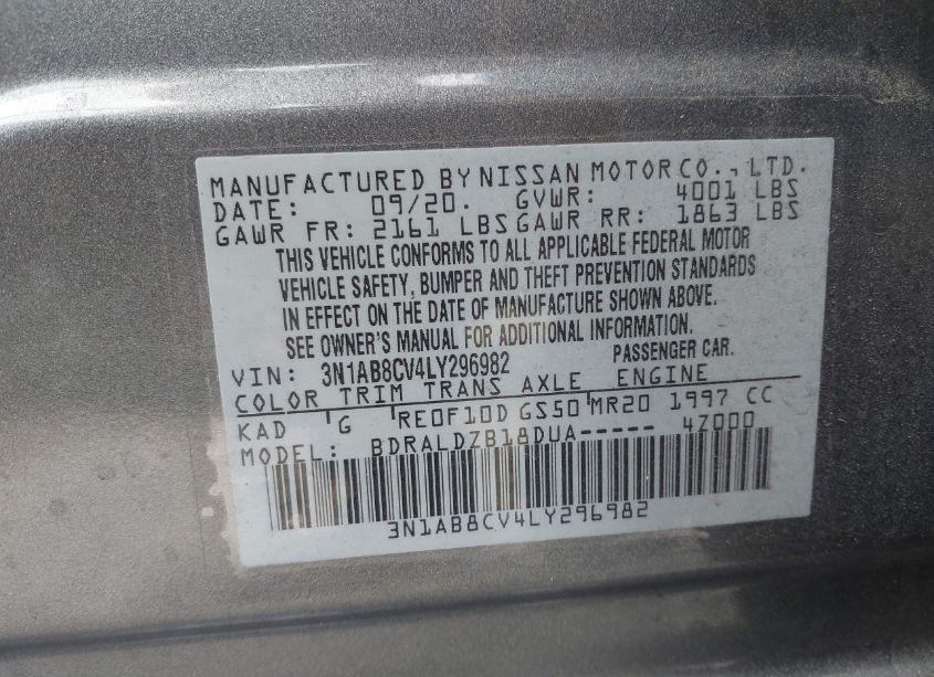 Photo 9 of 2020 Nissan Sentra SV XTRONIC CVT (VIN 3N1AB8CV4LY296982)