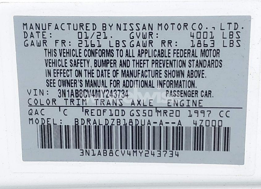 Photo 9 of 2021 Nissan Sentra SV XTRONIC CVT (VIN 3N1AB8CV4MY243734)