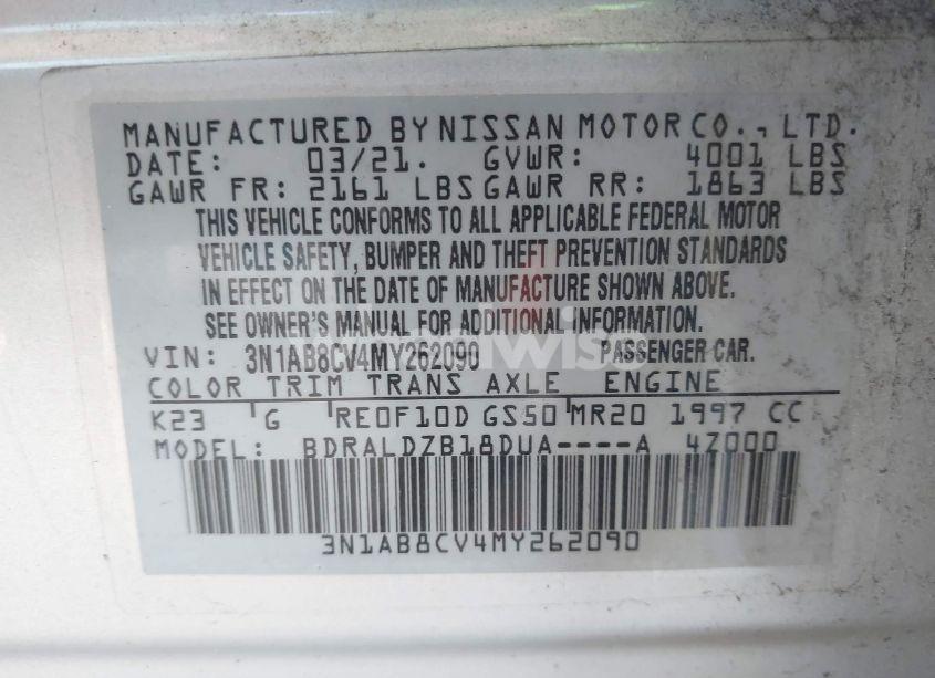 Photo 9 of 2021 Nissan Sentra SV XTRONIC CVT (VIN 3N1AB8CV4MY262090)