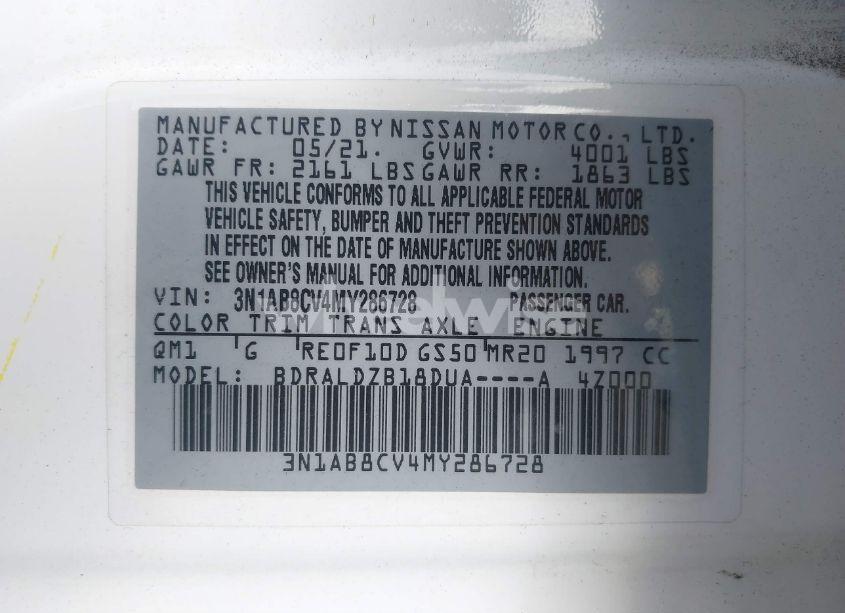 Photo 9 of 2021 Nissan Sentra SV XTRONIC CVT (VIN 3N1AB8CV4MY286728)