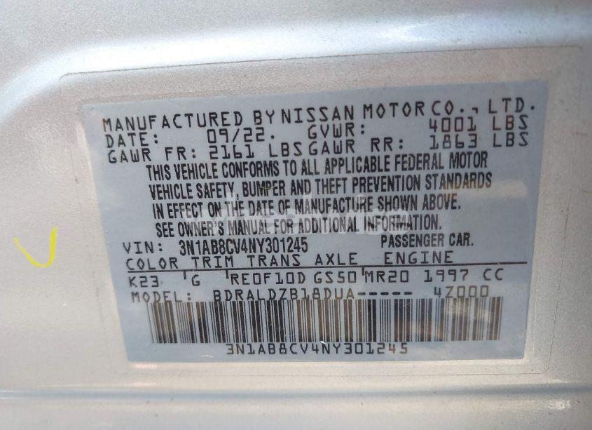 Photo 9 of 2022 Nissan Sentra SV XTRONIC CVT (VIN 3N1AB8CV4NY301245)